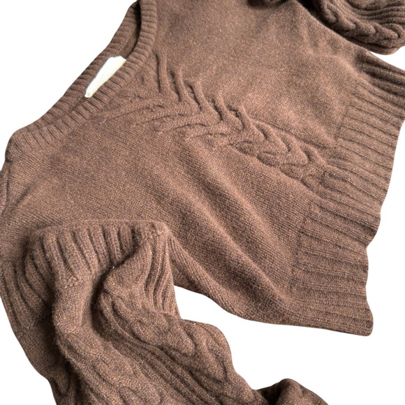 Attire The Studio Brown Boat Neck Sweater Crop — image 2 of 8
